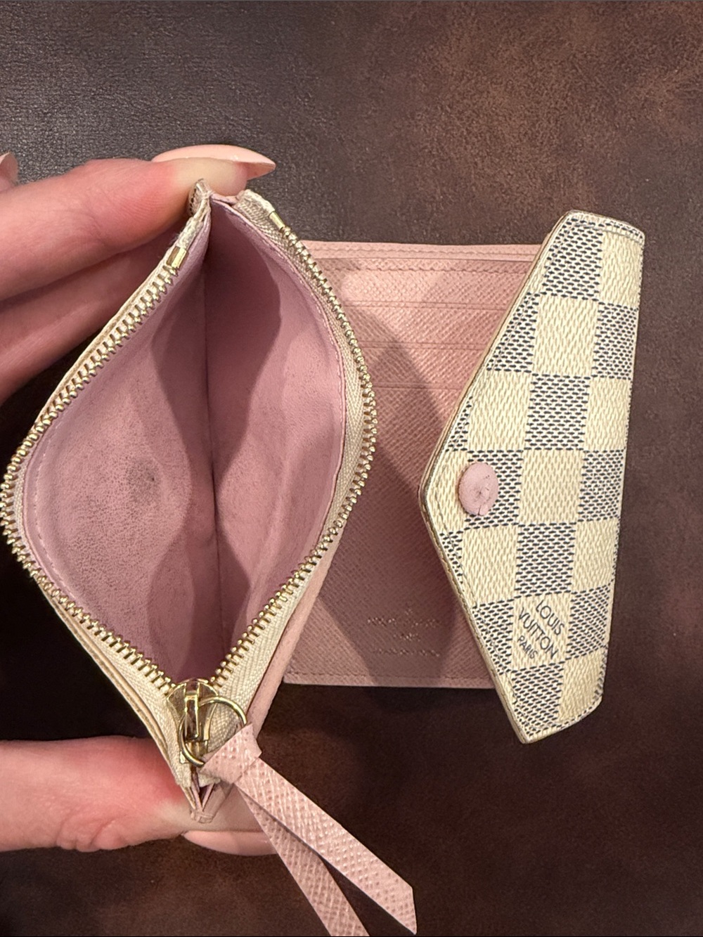 Louis Vuitton Damier Azur Envelope Wallet with Pink Snap - Picture 6 of 6